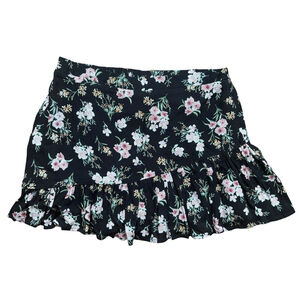 NWT Saltwater Luxe Mini Skirt Black Floral Ruffle Los Angeles Sz. S